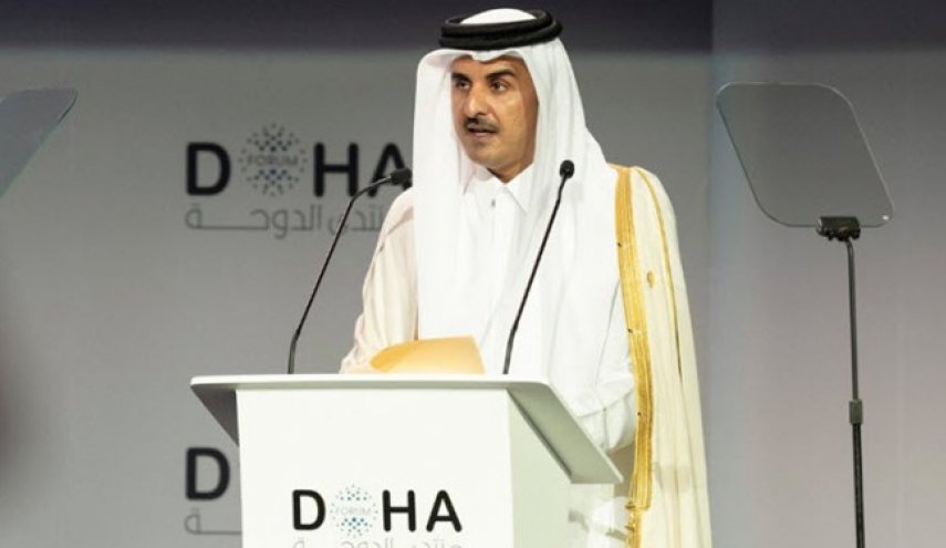 امیر قطر: دوحه در حل مسالمت‌آمیز منازعه‌های جهانی مشارکت دارد
