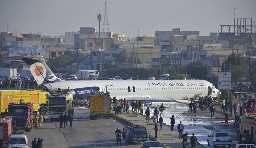 علت حادثه هواپیمای کاسپین در ماهشهر در حال بررسی است