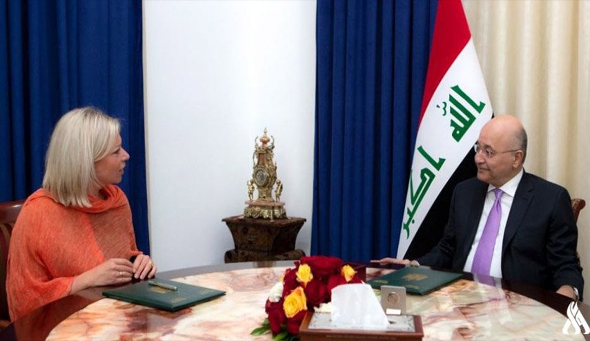 الرئيس العراقي يبحث مع بلاسخارت التنسيق لمواجهة كورونا