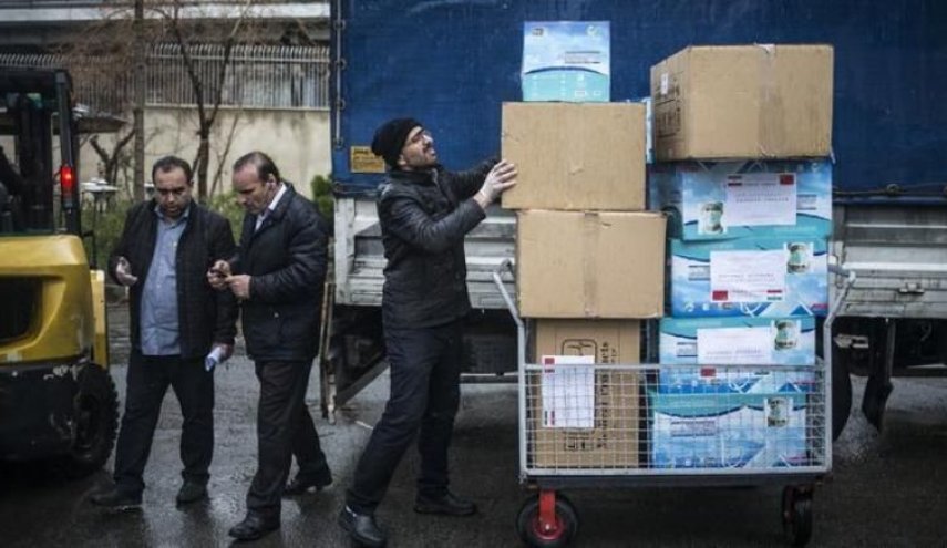 تركيا ترسل شحنة مساعدات طبية الى ايران لمكافحة كورونا