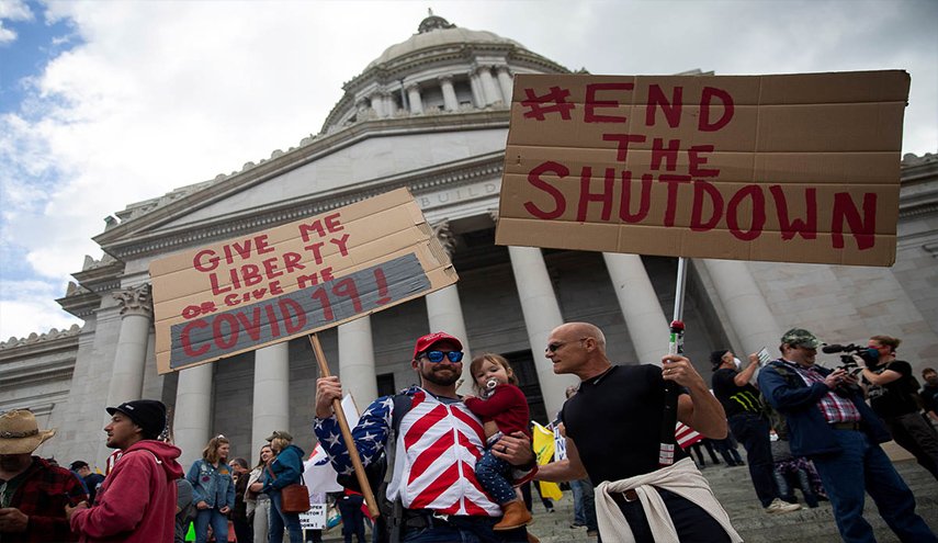 احتجاجات في ويسكونسن الامريكية تطالب بإعادة فتح الولاية