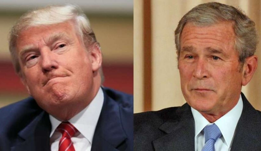 انتقاد ترامپ از پیام «جورج بوش» درخصوص کنار گذاشتن اختلافات حزبی در بحران کرونا
