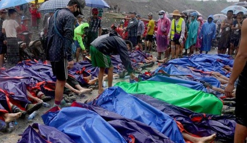 تلفات رانش زمین در میانمار به 166 کشته رسید