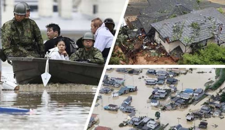 مصرع العشرات بسبب فيضانات وانزلاقات للتربة في اليابان