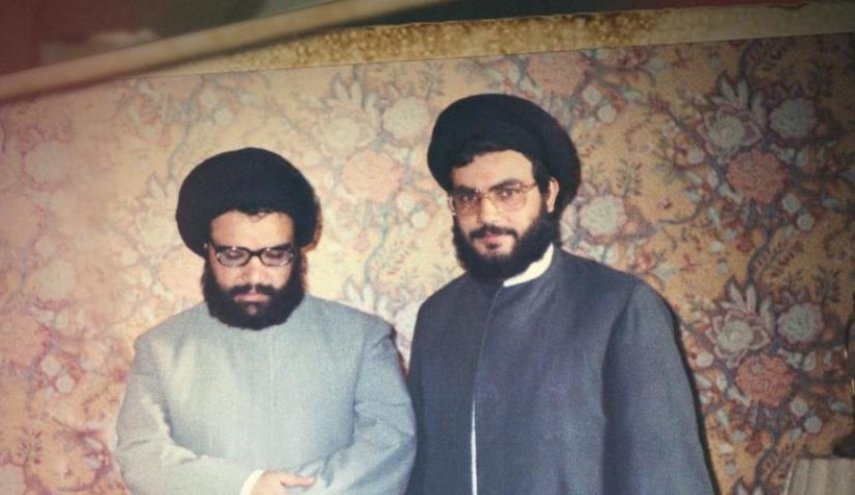 تصویر دیده نشده از شهید المهندس در کنار دو دبیرکل حزب الله