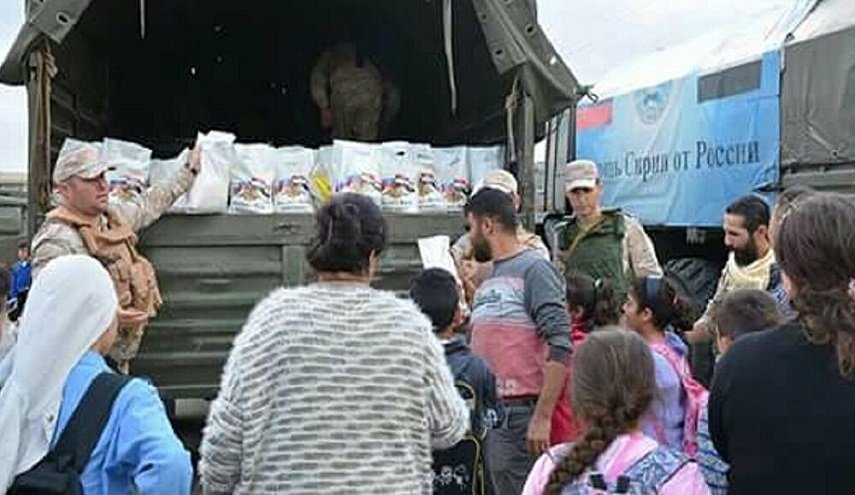 روسيا توزيع مساعدات إنسانية في محافظة حلب السورية