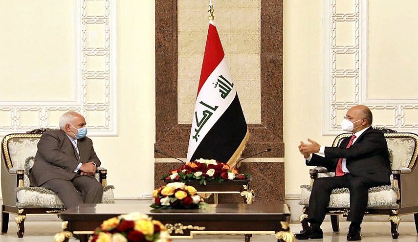 ظريف یلتقی الرئیس العراقي في بغداد