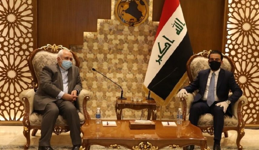 ظريف والحلبوسي یبحثان موضوع خروج القوات الاجنبية من العراق