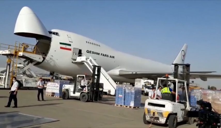 وصول طائرة المساعدات الإيرانية إلى بيروت
