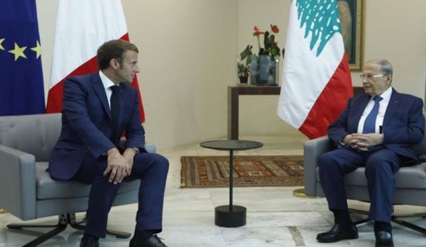 دیدار رئیس جمهور فرانسه با همتای لبنانی خود در بیروت 
