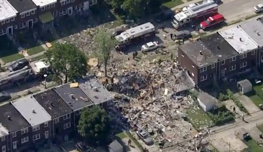 تخریب سه منزل مسکونی و دست کم سه کشته و زخمی در انفجار در شهر بالتیمور آمریکا
