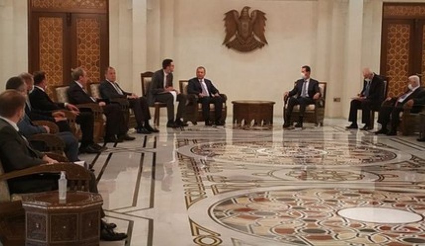 دیدار هیات عالی‌رتبه روس با بشار اسد در دمشق