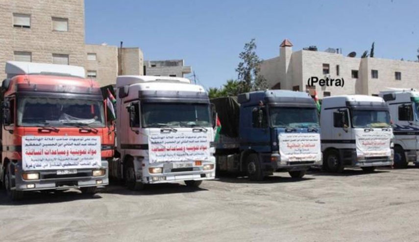 قافلة مساعدات أردنية تصل قطاع غزة