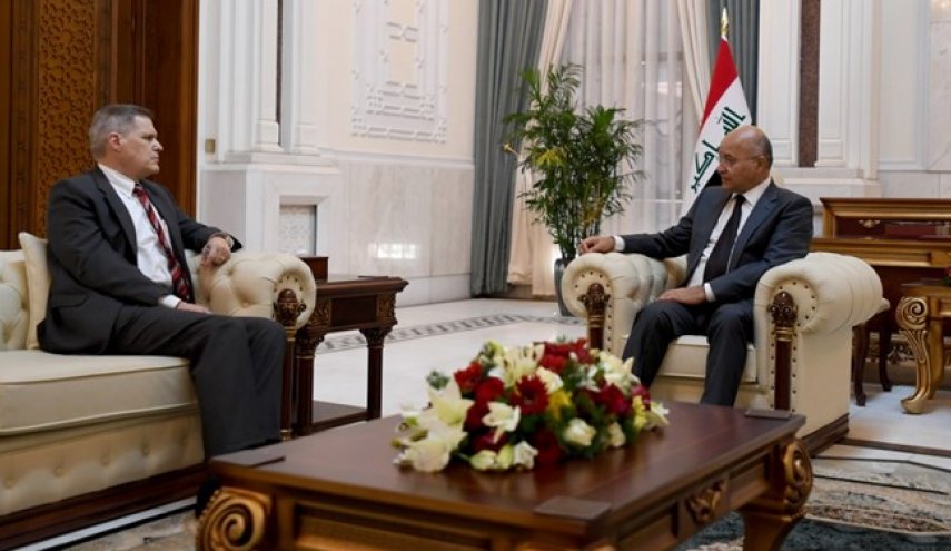 تاکید برهم صالح در دیدار با سفیر آمریکا بر لزوم احترام به حاکمیت عراق
