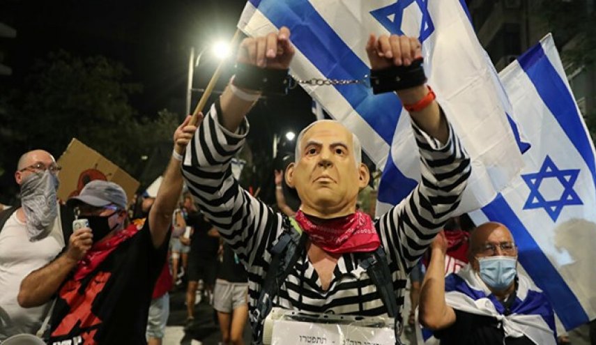 تظاهرات ضد نتانیاهو با وجود قرنطینه سراسری در قدس اشغالی برگزار شد
