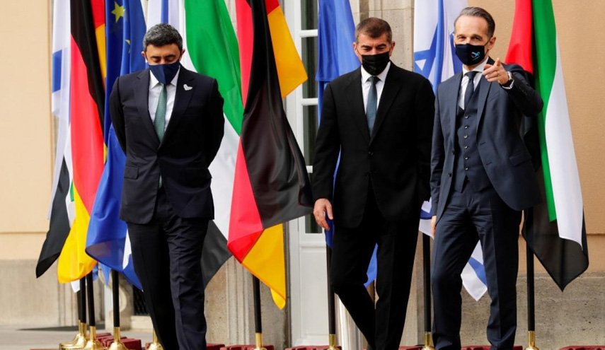 ماه عسل وزیران خارجه امارات و رژیم صهیونیستی در آلمان 