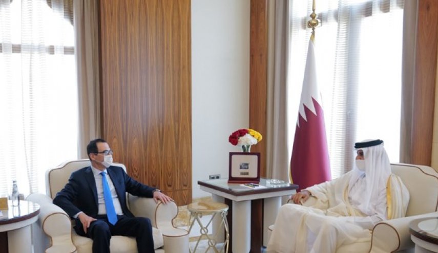 وزیر خزانه‌داری آمریکا با امیر قطر دیدار کرد

