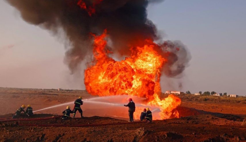 انفجار خط لوله گاز با پهپاد در استان المثنی عراق