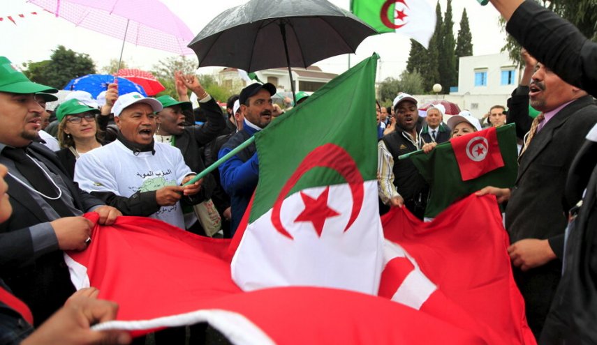 جزائريون يحتجون أمام سفارة بلادهم بتونس للمطالبة بإجلائهم
