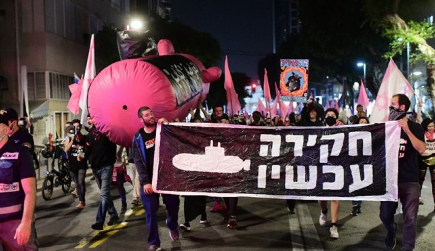 تظاهرات‌کنندگان علیه نتانیاهو: او ویروس است!
