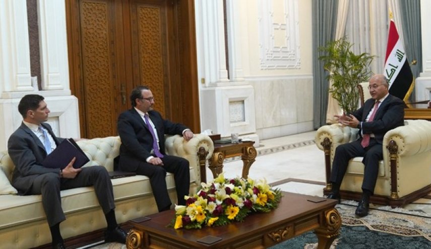 دیدار معاون وزیر خارجه آمریکا با رئیس جمهور عراق