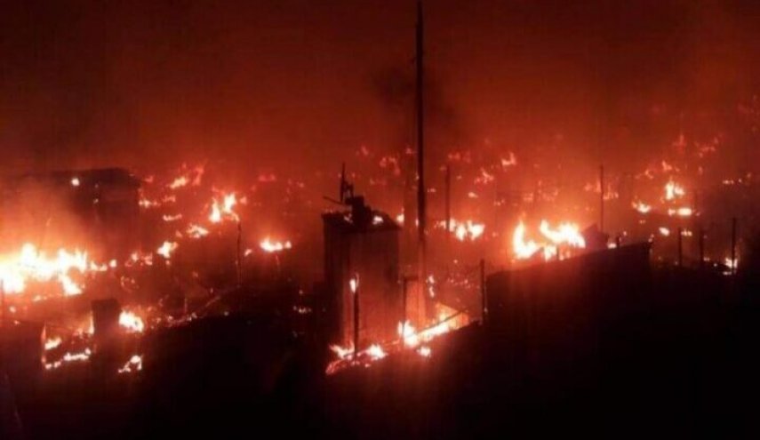 به آتش کشیدن یک اردوگاه آوارگان سوریه ای در لبنان