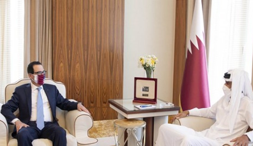 دیدار و گفت‌وگوی وزیر خزانه داری آمریکا با امیر قطر
