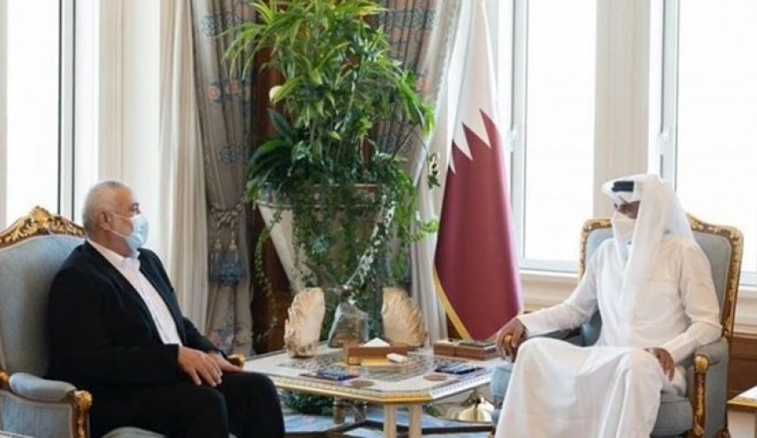 دیدار هنیه با امیر قطر پس از آشتی دوحه و ریاض
