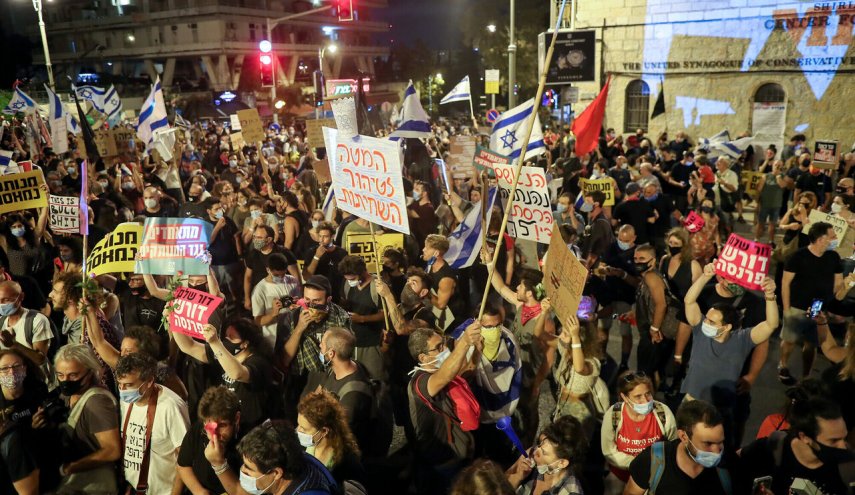 ادامه تظاهرات علیه نتانیاهو در فلسطین اشغالی 