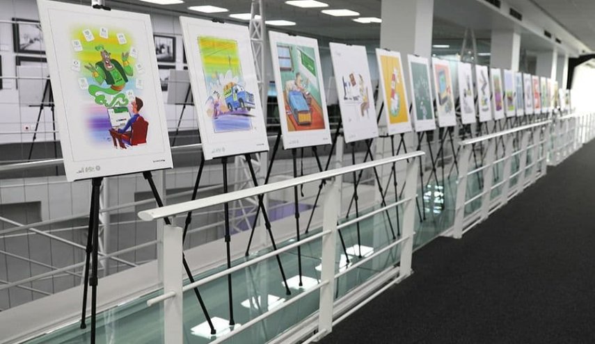 افتتاح نمایشگاه آثار برگزیده مسابقه کاریکاتور شهر هوشمند و تهران من 