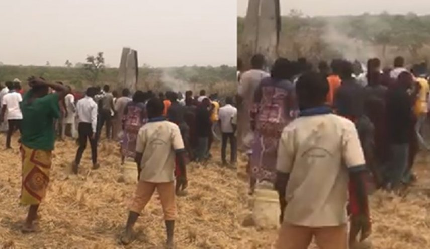 سقوط مرگبار جنگنده ارتش نیجریه + فیلم
