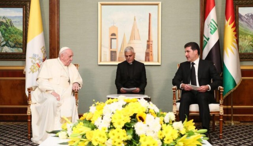 دیدار پاپ با مقامات کردستان عراق و بازدید از موصل