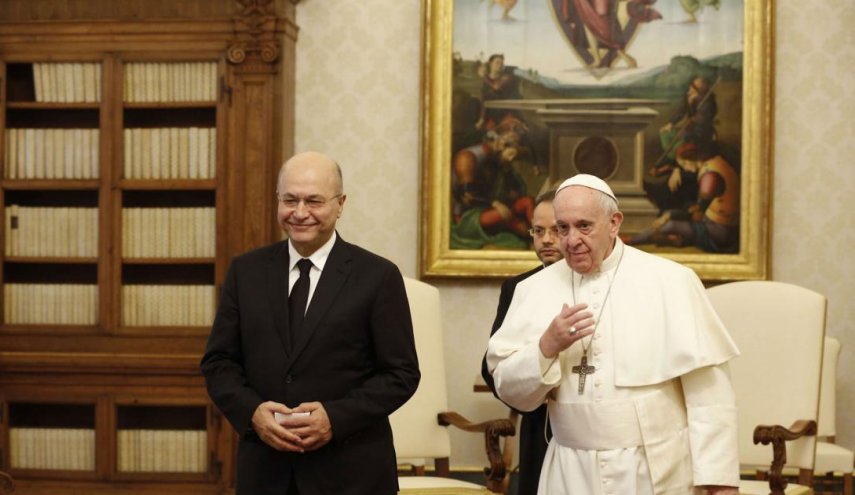 الرئيس العراقي: حضور البابا القى لمسة سلام ومحبة