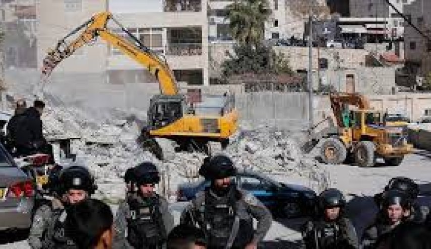 رژیم صهیونیستی یک محله فلسطینی در مجاورت مسجدالاقصی را تخریب می‌کند