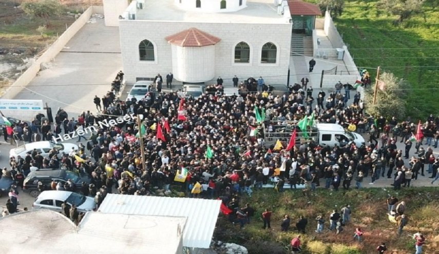 آلاف الفلسطينيين يشيعون الشهيد حنايشة