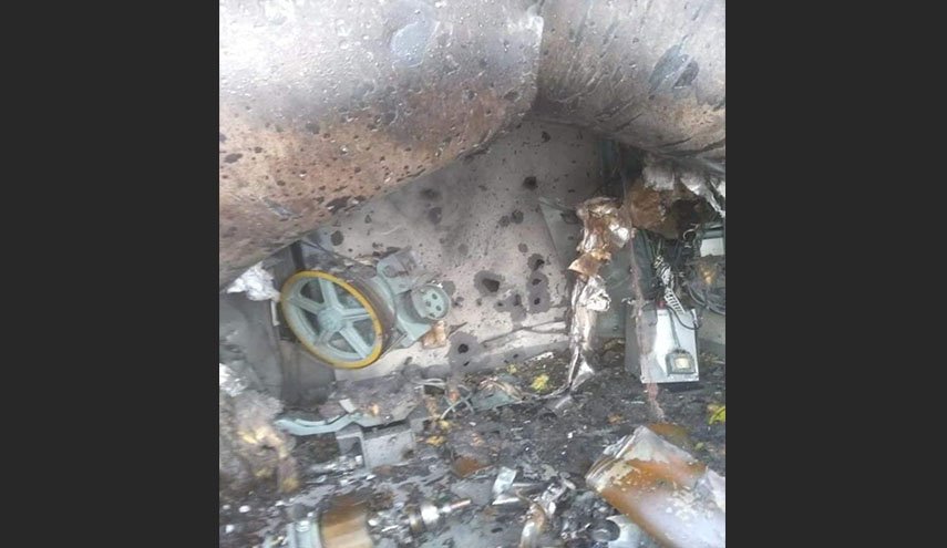 صور من آثار الهجوم على السفينة الاسرائيلية 