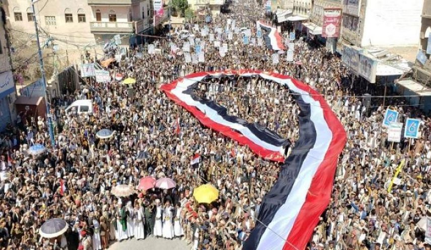 تظاهرات گسترده یمنی ها در سالروز آغاز تجاوزگری عربستان