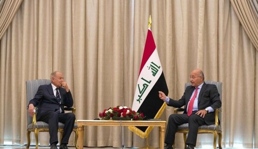 دیدار دبیرکل اتحادیه عرب با رئیس جمهور عراق