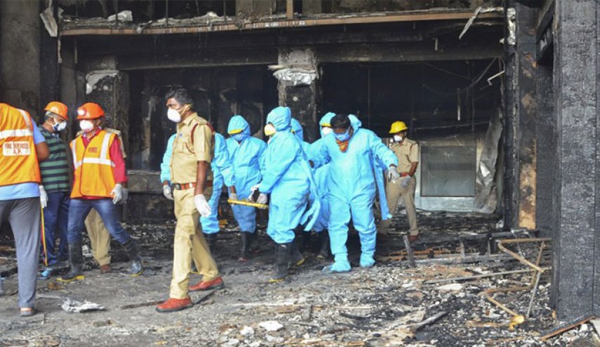 الهند..مقتل 12 شخصا في حريق شبّ بمستشفى لمرضى كورونا  
