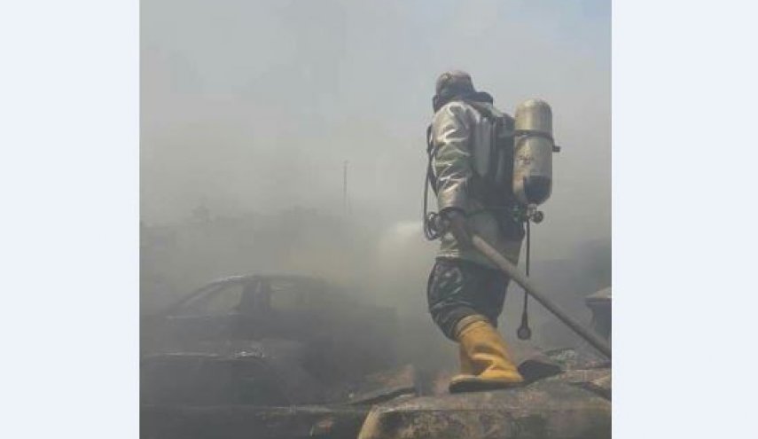 إخماد حريق كبير في مرآب مديرية الجمارك في حمص