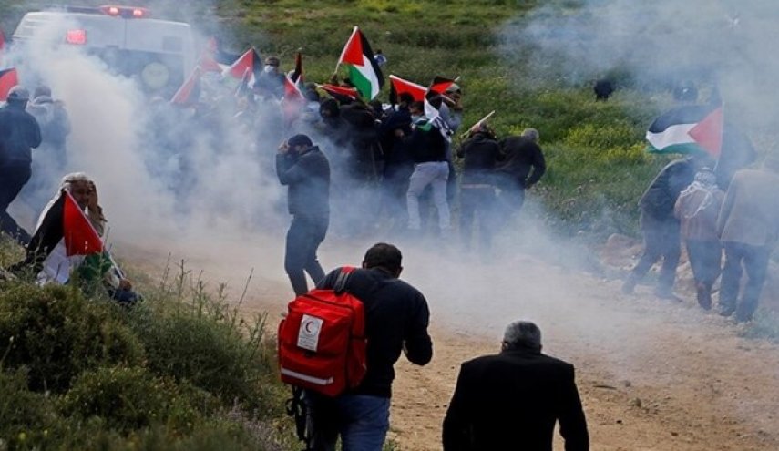 استفاده صهیونیست‌ها از پهپاد علیه تظاهرات‌کنندگان فلسطینی+عکس