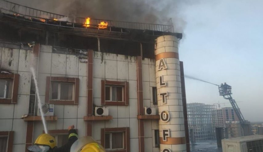 إخماد حادث حريق اندلع بفندق في كربلاء