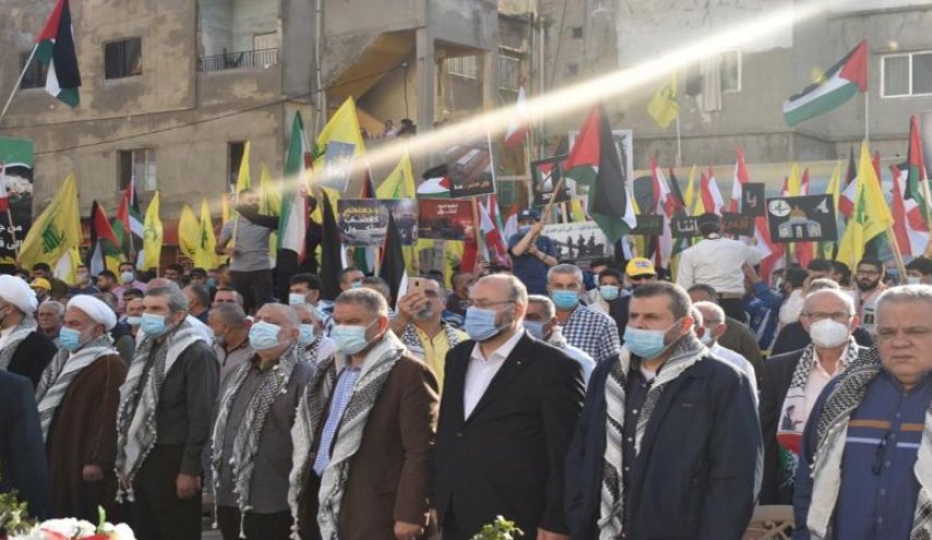 حزب الله يتضامن مع المقاومة الفلسطينية باحتفال حاشد في حارة صيدا
