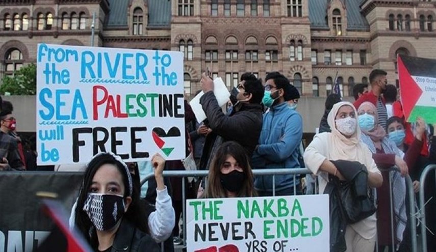 هزاران کانادایی علیه حملات رژیم صهیونیستی به فلسطینیان تظاهرات کردند
