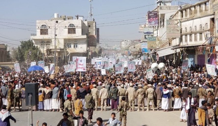 تظاهرات در صعده یمن علیه جنایت رژیم صهیونیستی
