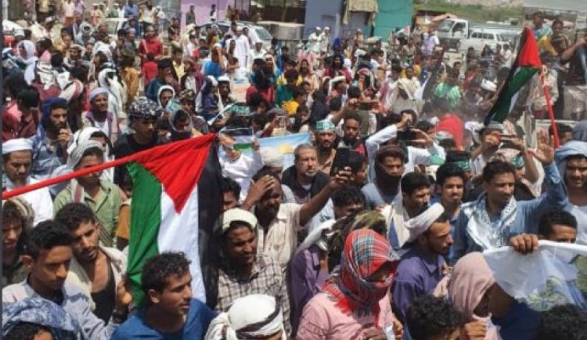 تظاهرات بالجنوب اليمني فرحاً بانتصار المقاومة الفلسطينية