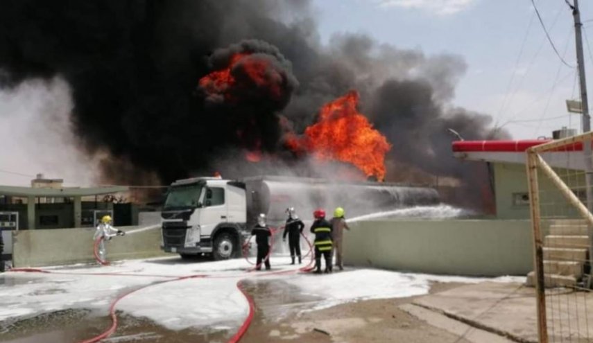 العراق..السيطرة على حادث حريق في محطة وقود بـ كركوك