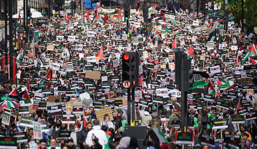 مسيرات حاشدة بعواصم ومدن غربية دعما للفلسطينيين وتنديدا بكيان'اسرائيل'