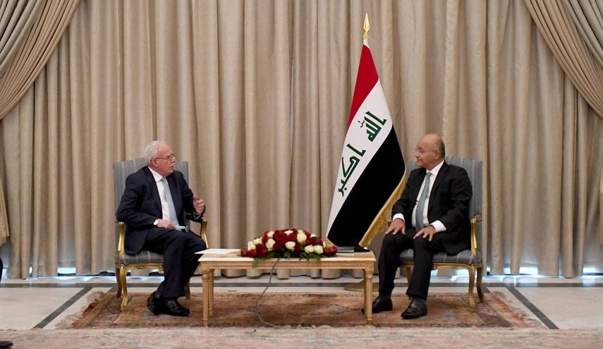 رياض المالكي يسلم الرئيس العراقي رسالة خطية من محمود عباس