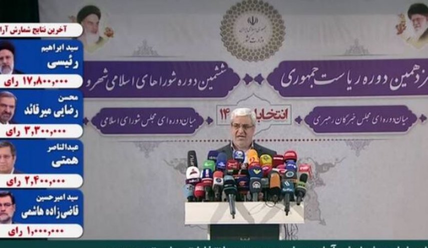 رئيس لجنة الانتخابات الايرانية : السيد رئيسي يحسم فوزه بفارق كبير